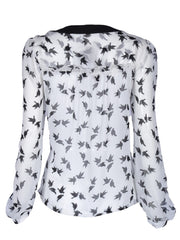 Bird Print Blouse